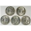 Image 1 : (5) 1944 WALKING LIBERTY HALF DOLLARS MS63+