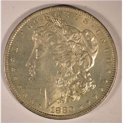 1880-O MORGAN SILVER DOLLAR, MS-64  SCARCE, TONED ORIGINAL