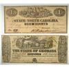Image 1 : 1863 $1 STATE OF NORTH CAROLIN ANOTE & 1864 $1 STATE OF GEORGIA NOTE