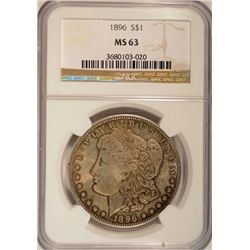 1896 MORGAN SILVER DOLLAR, NGC MS-63