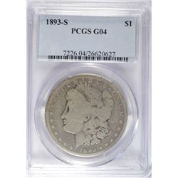 1893-S MORGAN DOLLAR PCGS GOOD-04 THE KEY TON THE MORGAN DOLLAR SERIES,