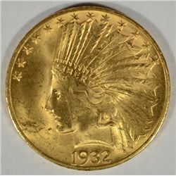 1932 $10 INDIAN GOLD MS64, JUST A BAG MARK FROM MS65 ! NICE