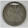 Image 1 : 1867 SEATED HALF DOLLAR "LOVE TOKEN"