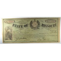 1874 $900 STATE OF MISSOURI NOTE