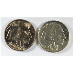 1937-S MS-65 TONED & 1938-D MS65 BUFFALO NICKELS