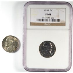 1950-D MS64 & 1955 PROOF NGC PF68  JEFFERSON NICKELS