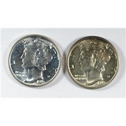 1943 MS65 & 1943-D MS64 MERCURY DIMES