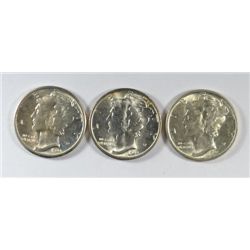 1944 MS63, 1944-D MS64 & 1944-S MS65+ MERCURY DIMES
