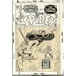John Romita - Original Cover Art for Spidey Super Stories #15 (Marvel, 1976). Spider-Man is hot!...
