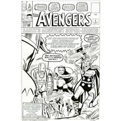 Dick Ayers - Original Cover Art Re-creation of Avengers #1 (1994). Dick Ayers faithfully re-creat...
