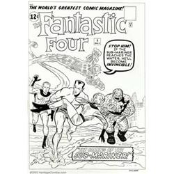Dick Ayers - Original Cover Art Re-creation for Fantastic Four #4 (1994). This excellent re-creat...
