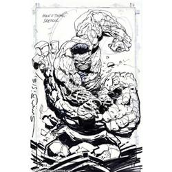 Simon Bisley - Original Art Sketch of Hulk vs. Thing (undated). Here are the two heavyweights of...