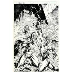 Brando and Batt - Original Cover Art for Magneto Rex #3 (Marvel, 1998). Here is a very detailed p...