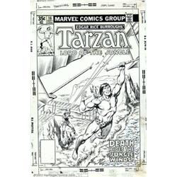 John Buscema and Bob McLeod - Original Cover Art for Tarzan #16 (Marvel, 1978). Pursued by a hang...