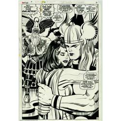 Jack Kirby and Vince Coletta - Original Art for Thor #167, page 5 (Marvel, 1967). A triple-punch...