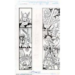 George Perez and Al Vey - Original Art for The Avengers #5, pages 2-3. (Marvel, 1998). Captain Am...