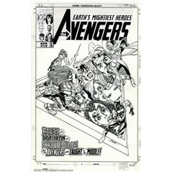 George Perez and Al Vey - Original Cover Art for Avengers #15 (Marvel, 1999). George Perez's dyna...