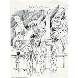 Neal Adams - Original Cover Rough for House of Mystery #254 (DC, 1977). An interesting cover roug...