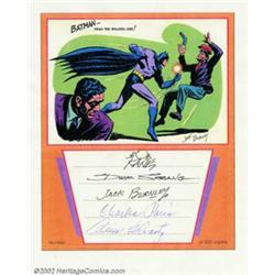 Jack Burnley, Bob Kane, et al - Autographed Batman Print (Undated). Some of the most legendary na...