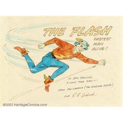 E.E. Hibbard - Original Art Sketch of Flash (undated). Wonderful sketch of the Golden Age Flash,...