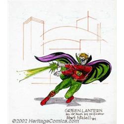 Sheldon Moldoff and Martin Nodell - Original Art Color Sketches (1984/1993). Two full-color sketc...