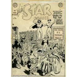 Arthur Peddy and Bernard Sachs - Original Cover Art for All Star Comics #54 (DC, 1950). Although...