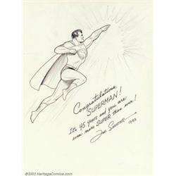 Joe Shuster - Original Superman Drawing for Action Comics #544 (DC, 1983). Created especially for...