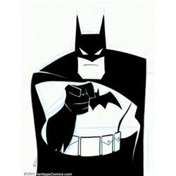 Bruce Timm - Batman Sketch (undated). A superb, dynamic sketch of the Darknight Detective by Bruc...