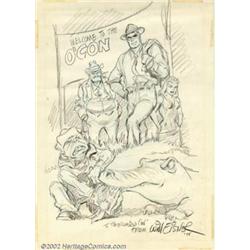 Will Eisner - Original Art Orlando Con Pencil Sketch of The Spirit (1978). The legendary Will Eis...