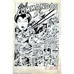 Jill Elgin - Original Art for Speed Comics #40, Complete 8-Page story,  Girl Commandos  (Harvey,...