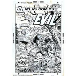 Larry Lieber - Original Cover Art for Tales of Evil #1 (Atlas, 1975). Horrific '70s Werewolf cove...