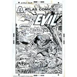 Larry Lieber - Original Cover Art for Tales of Evil #1 (Atlas, 1975). Horrific '70s Werewolf cove...