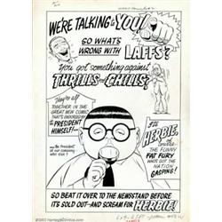 Ogden Whitney - Original Art for Herbie House Ad (ACG, 1964). Herbie Popnecker, the lovable Fat F...