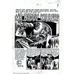 Jack Davis - Original Art for Crime Suspenstories #5, Complete 7-Page Story, "Mr. Biddy...Killer....