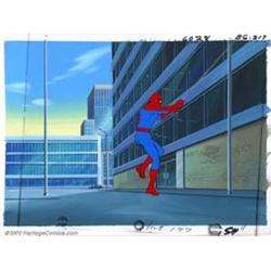 Original Animation Art for Spider-Man with Original Production Background (undated). The Amazing...