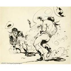 Frank Frazetta - Original Illustration "Trail Colt" (circa 1948). Frank Frazetta captures a viole...