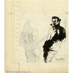 Frank Frazetta - Original Art Sketch (Unpublished EC story). From first glance, it is obvious tha...