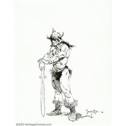 Frank Frazetta - Original Illustration of Conan (1988). Drawn by the master of fantasy illustrati...