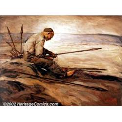 Jeff Jones - Original Oil Painting  The After  (undated). Well known for his fantasy work, especi...