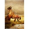 Image 1 : Jeff Jones - Original Oil Painting "Girl With Tiger" (undated). After breaking into the comics fi...
