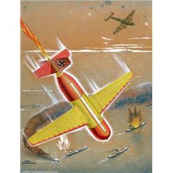 Alex Schomburg - Original Cover Art - "Radio Glider Bomb" (circa 1943). Skillfully blending fact...