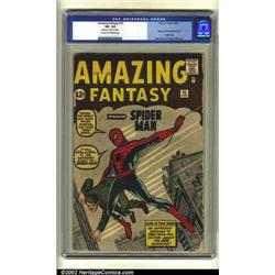 Amazing Fantasy #15 (Marvel, 1962) CGC VG- 3.5 Cream to off-white pages. This is the top-ranked S...