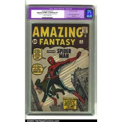 Amazing Fantasy #15 (Marvel, 1962) CGC Apparent VF/NM 9.0 Moderate (P) Cream to off-white pages....