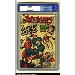 The Avengers #4 (Marvel, 1964) CGC NM- 9.2 Cream to off-white pages. Captain America is one of th...