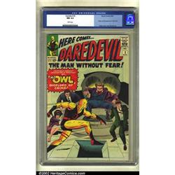Daredevil #3 (Marvel, 1964) CGC NM 9.4 White pages. This wondrous Jack Kirby cover showcases the...
