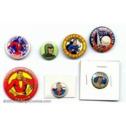 Golden Age Lot of Various Pinbacks (1939-1960s). This pinback lot consists of seven pins from the...
