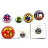 Image 1 : Golden Age Lot of Various Pinbacks (1939-1960s). This pinback lot consists of seven pins from the...