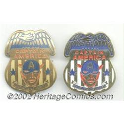 Captain America Sentinel of Liberty Badges - Original and Reproduction, Lot of 2 (1941). This lot...
