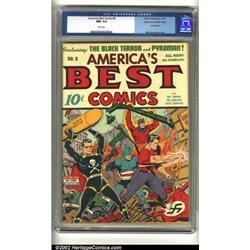 America's Best Comics #8 Mile High pedigree (Nedor Publications, 1944) CGC NM- 9.2 White pages. T...