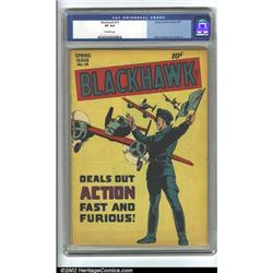 Blackhawk #14 (Quality, 1947) CGC VF 8.0 Off-white pages. Blackhawk appears on this cover in all...
